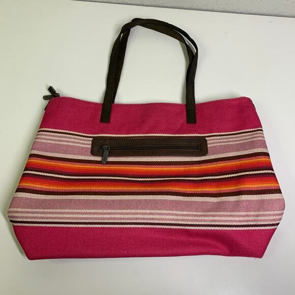 WRANGLER Tote‎ Striped Serape Southwestern Zip Closure Shoulder Bag Cowgirl NWOT - Picture 3 of 11